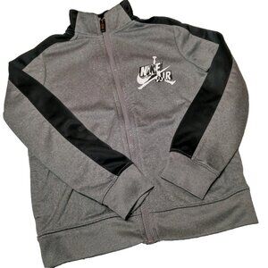 Nike Air Jordan Sweatshirt Youth Boys Small 4-5 YRS Gray Black Zip Up Jumpman